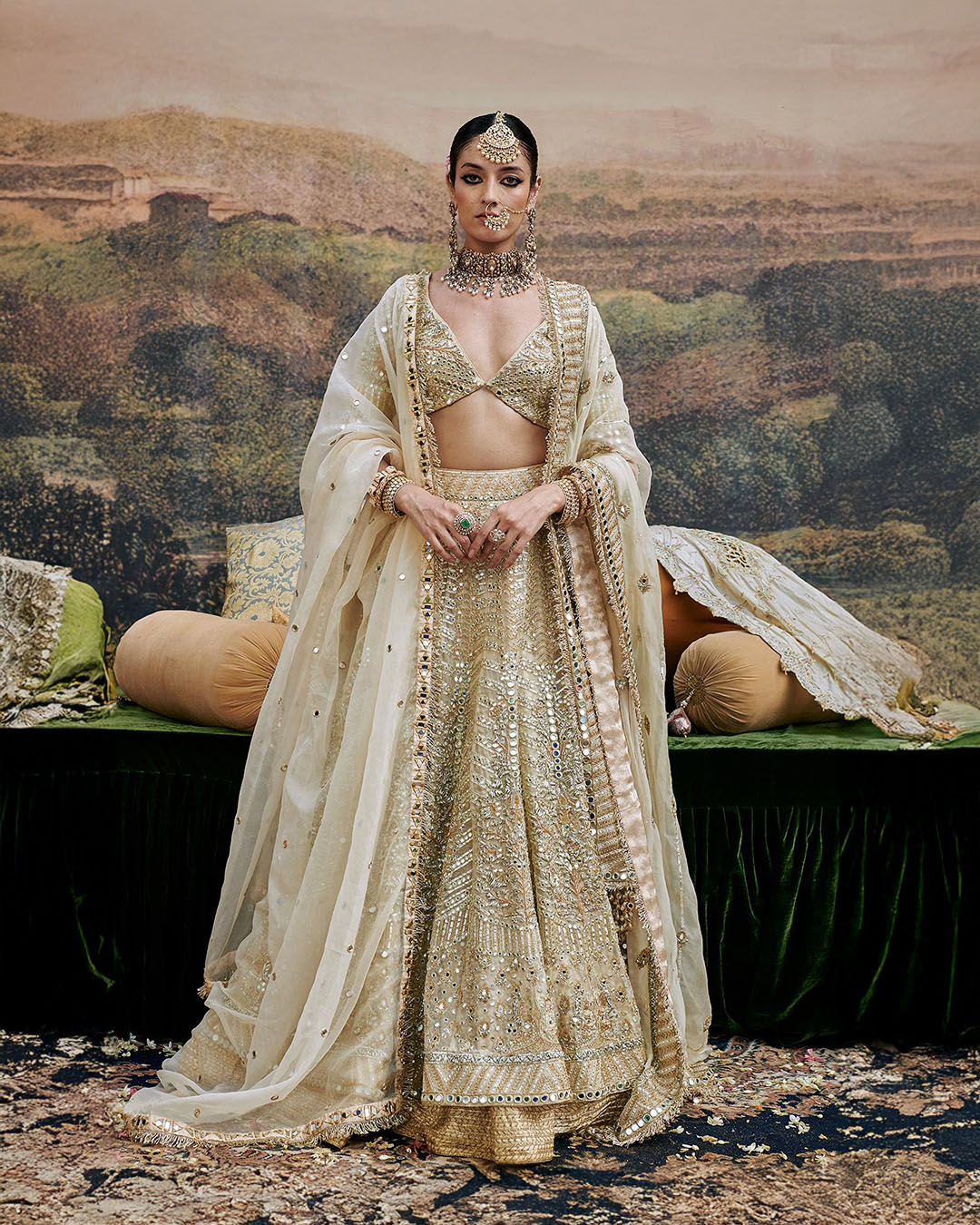 Shvet Afsana Lehenga  with Single Dupatta