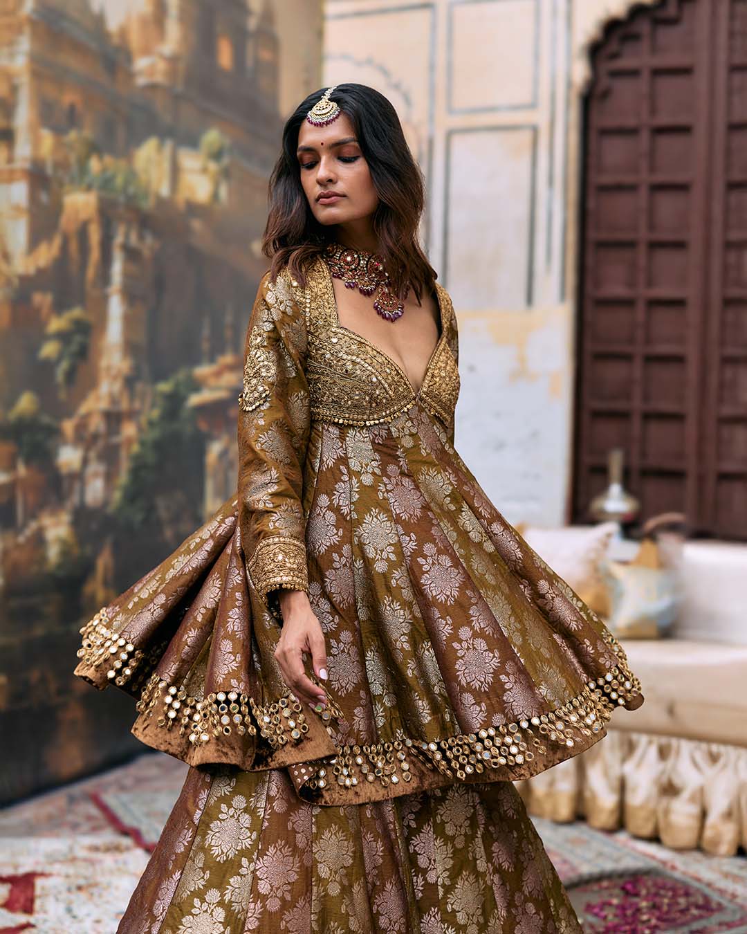 Shriphal Peplum Sharara Set