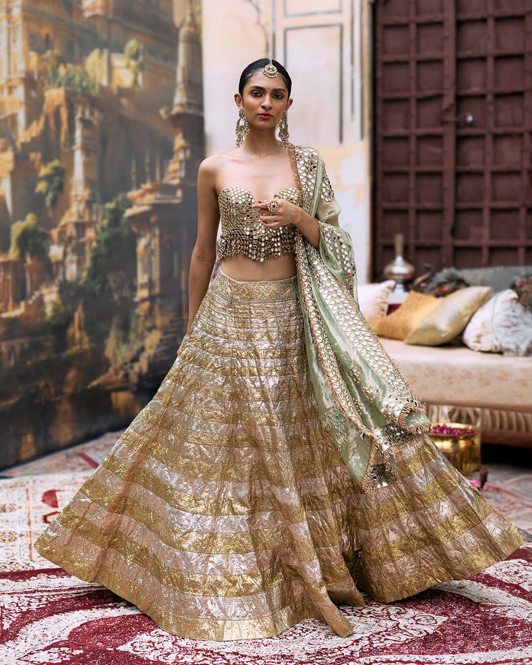 Kiran Sona Chandi Lehenga Set
