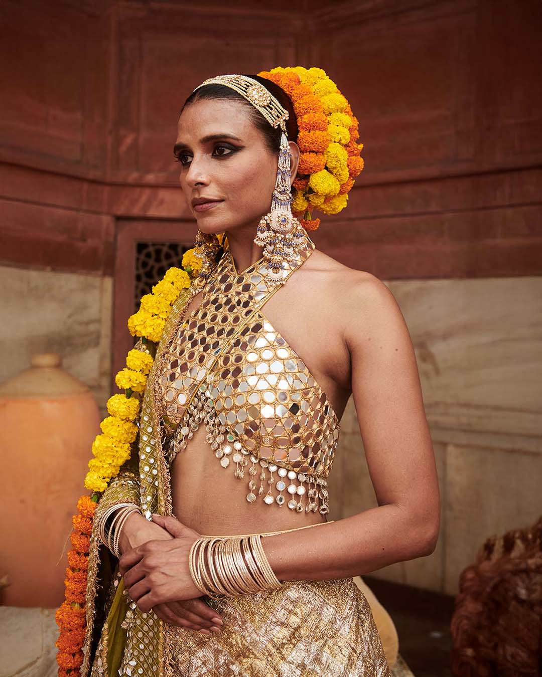 Chandi Sona Chevron Lampi Lehenga