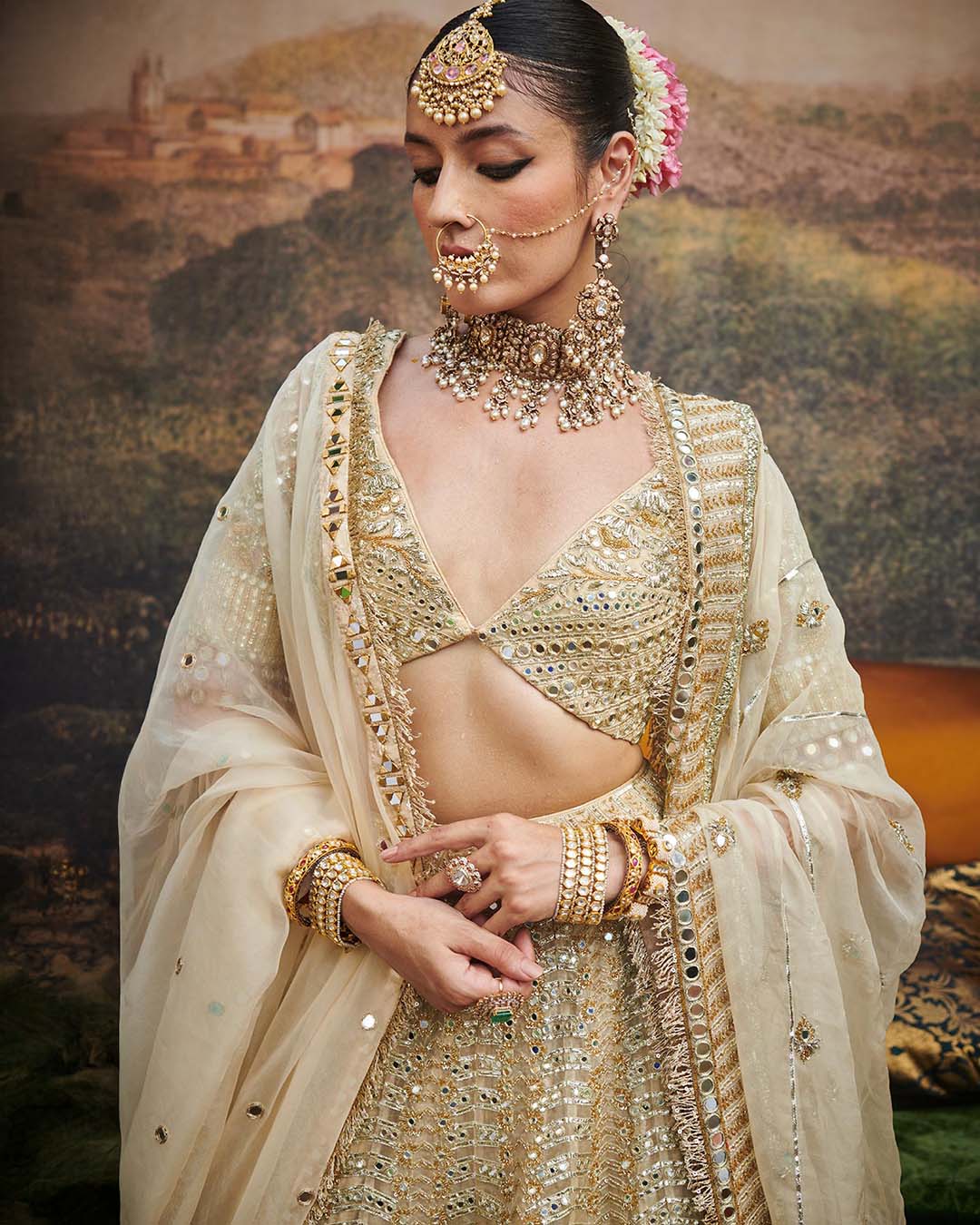 Shvet Afsana Lehenga  with Single Dupatta