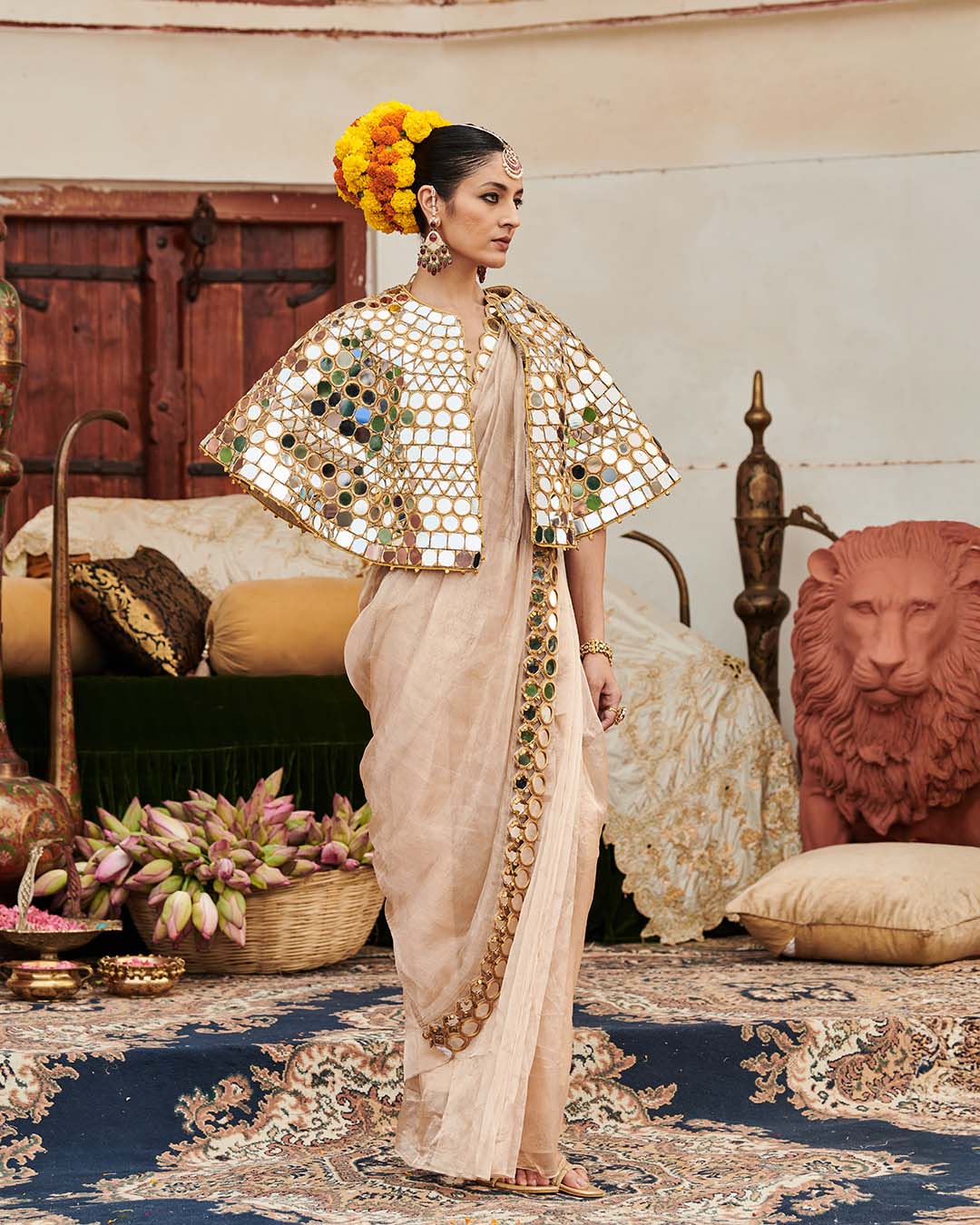 Mradul Aayna Cape Saree