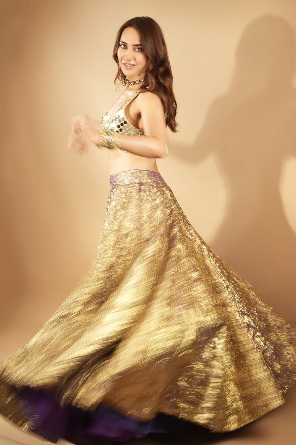 Kusha Kapila in Sheesh Bengani Lehenga Set