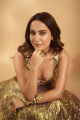 Kusha Kapila in Sheesh Bengani Lehenga Set
