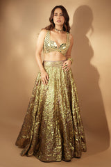 Kusha Kapila in Sheesh Bengani Lehenga Set