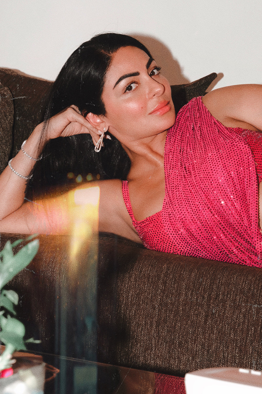 Neeru Bajwa in Magenta Magic Saree