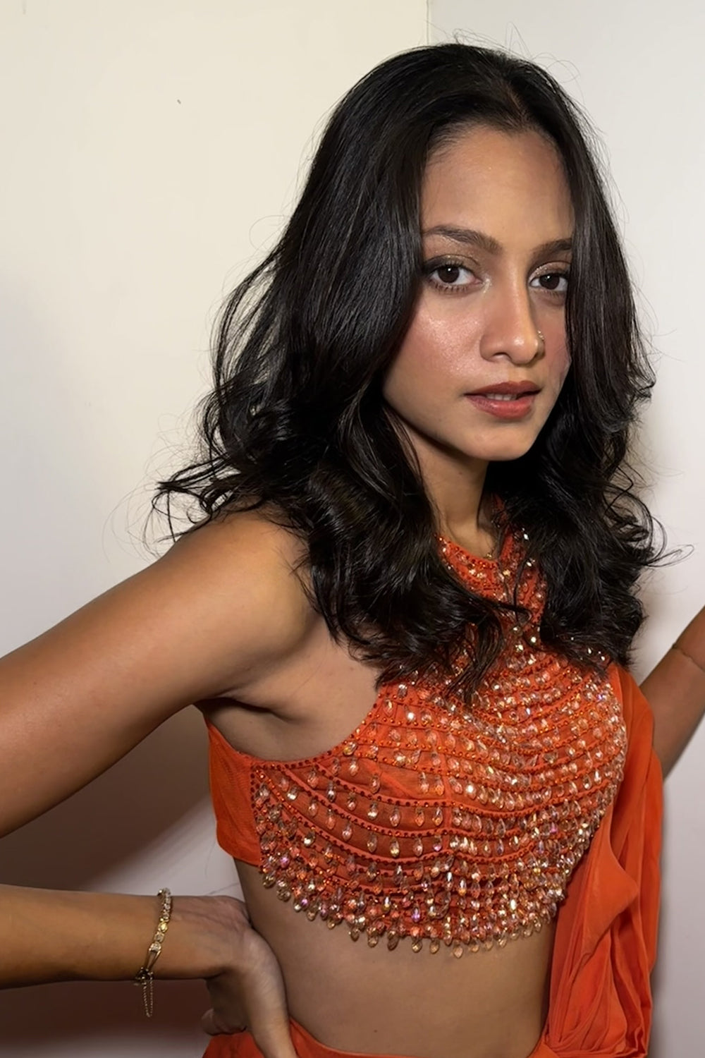Ayesha Amin Nigam in Naranjas Beaded Set