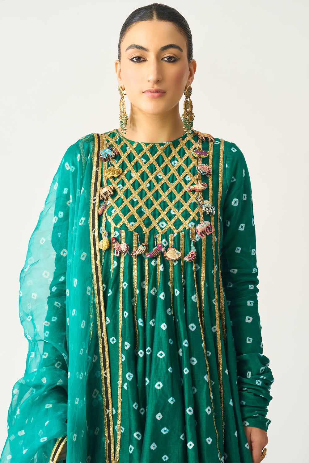 Avani Hara Bandhani Kalidaar Set