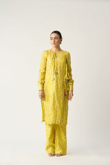 Adini Bandhani Peela Co-ord Set
