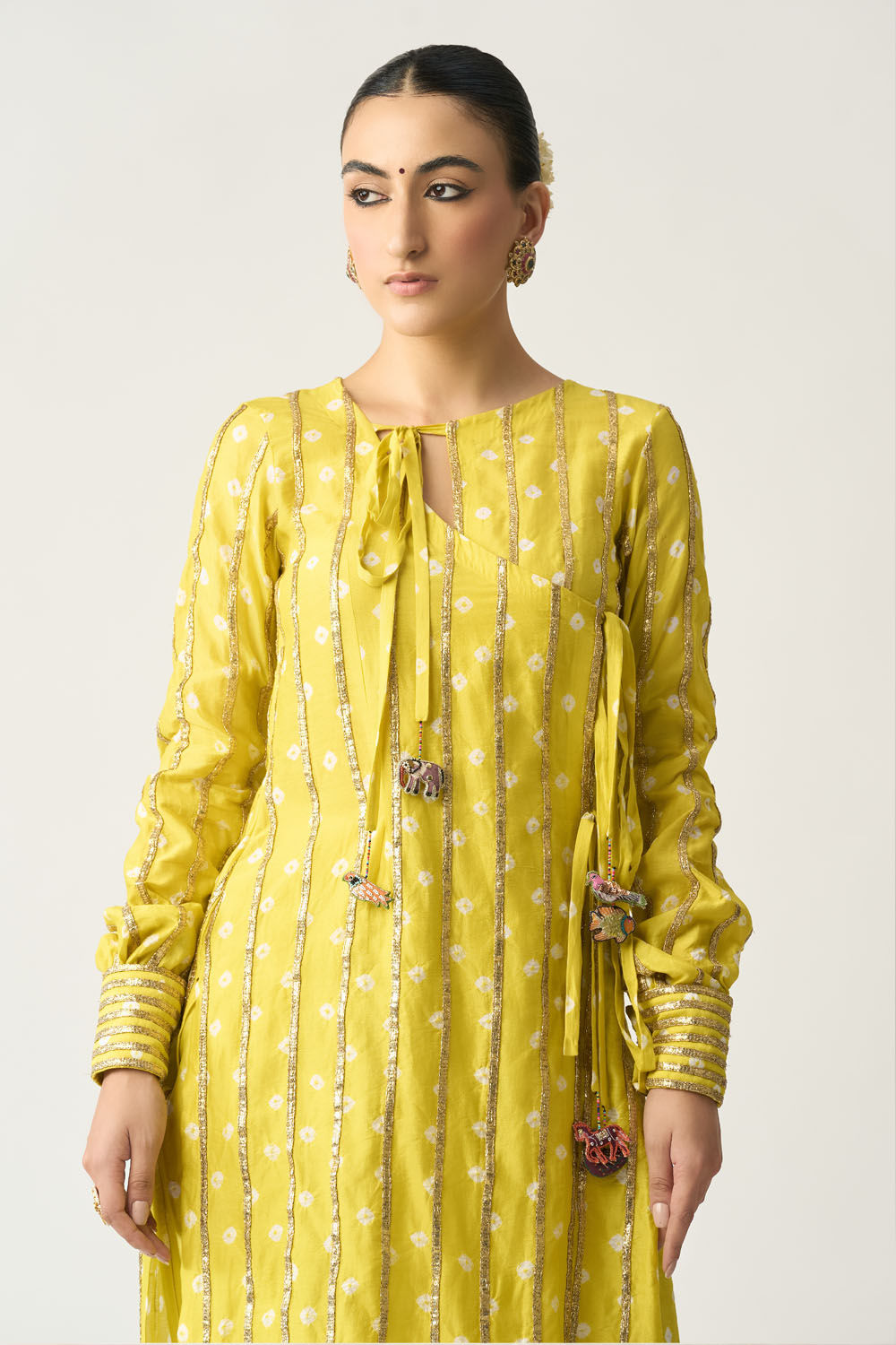 Adini Bandhani Peela Co-ord Set