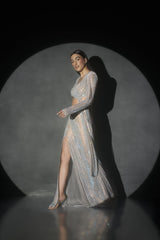 Taylor Full Sleeve Tie Up Top, Rachel High Slit Full Length Skirt