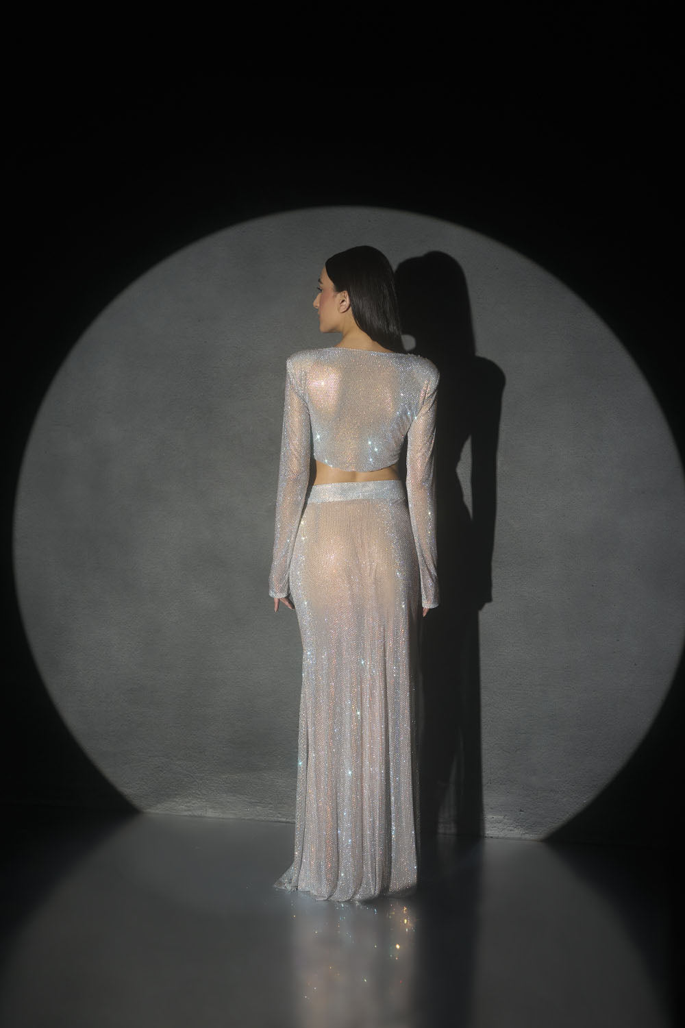 Taylor Full Sleeve Tie Up Top, Rachel High Slit Full Length Skirt