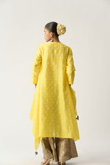 Dani Peela Asymmetric Bandhani Tunic