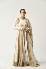 Aarohi Safed Lampi Anarkali Dupatta Set