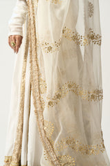 Aarohi Safed Lampi Anarkali Dupatta Set