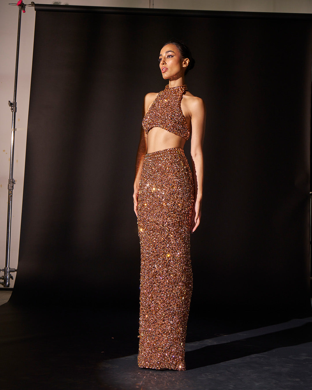 Gilded Luxor Embellished Crystal Top Skirt