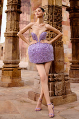 Jiya Lilac Cage Dress