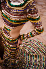 Nina Multimedia Crop Top And Skirt