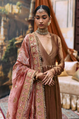 Kanthi Anarkali and Radha Krishna Dupatta Set