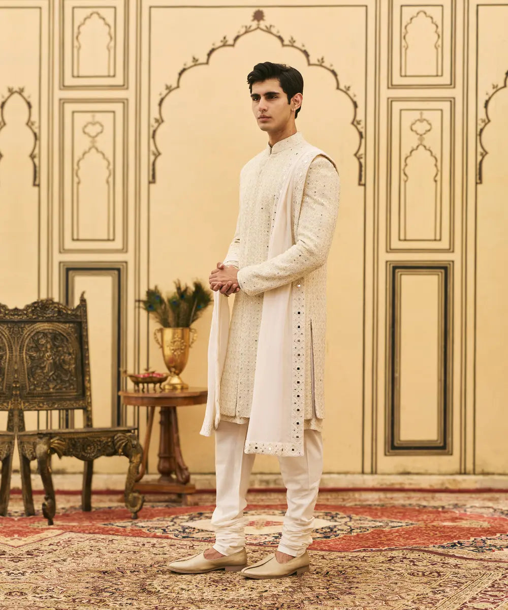 Sheetal Chikankari Sherwani Set