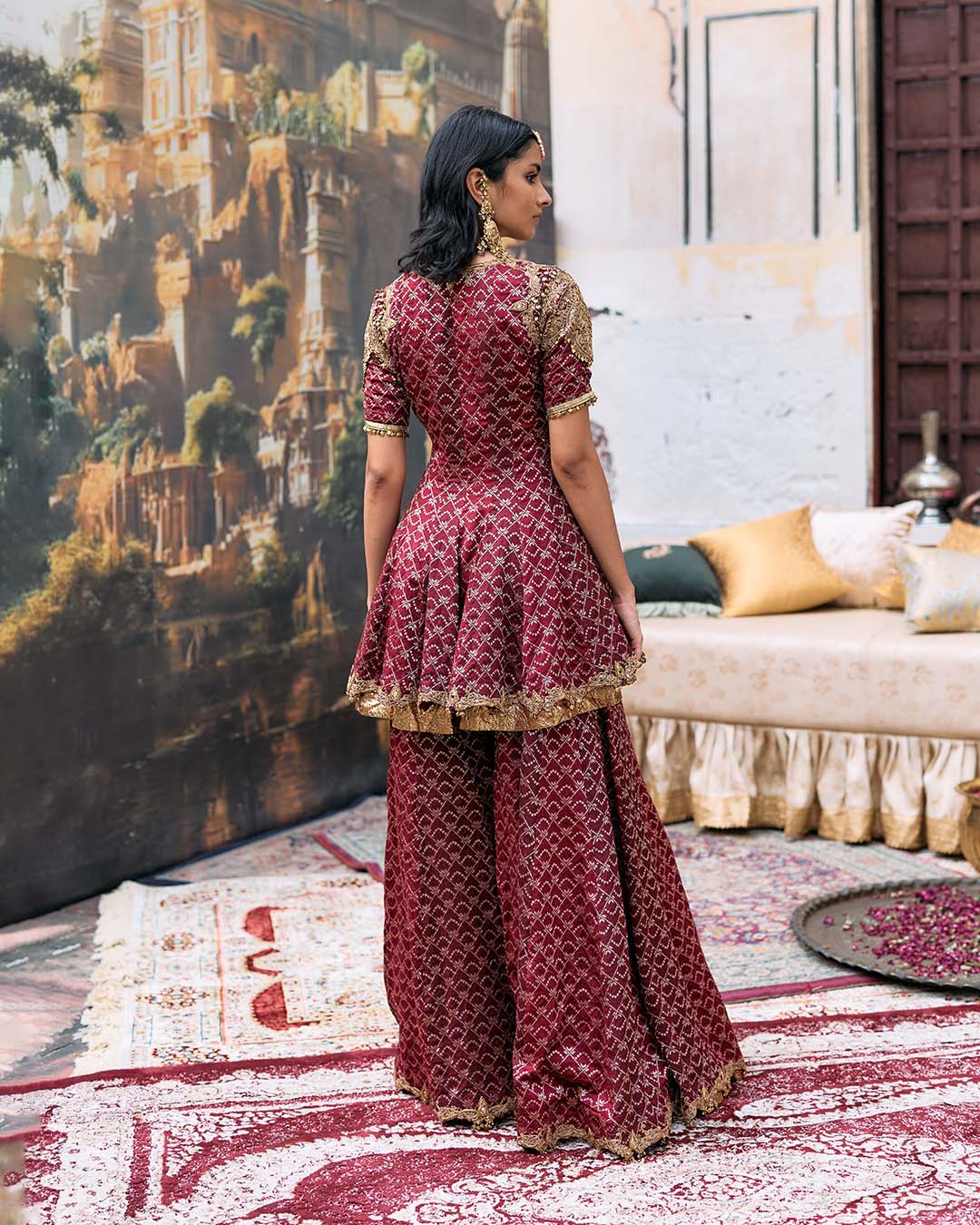 Vedi Peplum Sharara Set