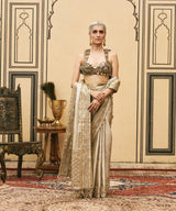 Swarnim Tissue Brocade Metal Saree Set