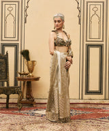 Swarnim Tissue Brocade Metal Saree Set