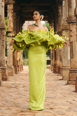 Aranya Green Gown With Volume