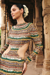Nina Multimedia Crop Top And Skirt