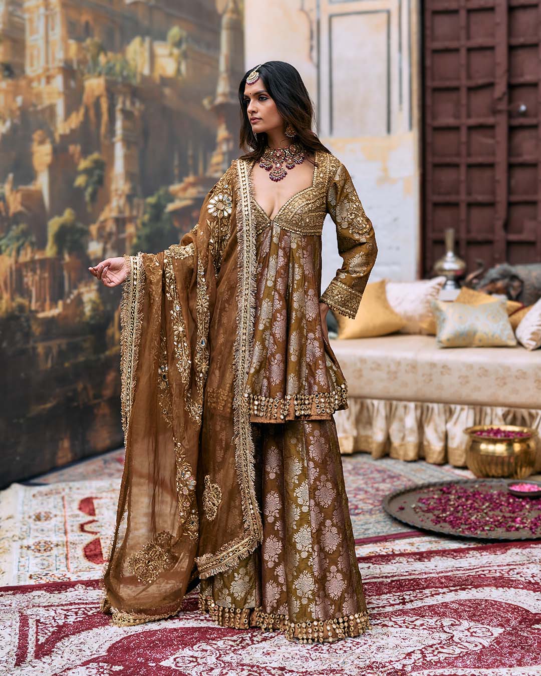Shriphal Peplum Sharara Set