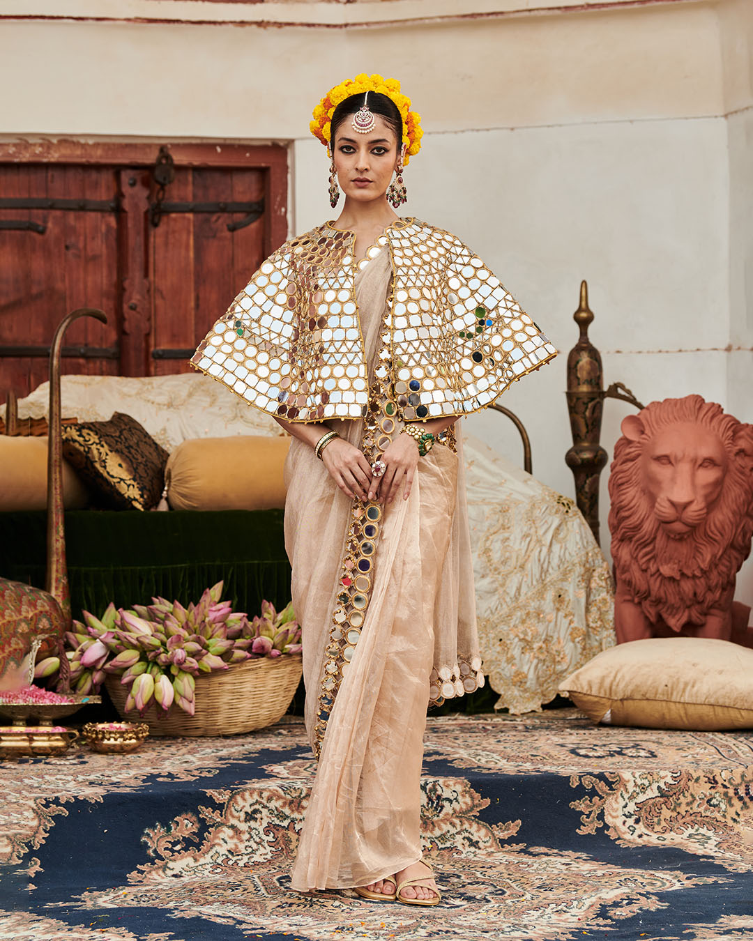 Mradul Aayna Cape Saree