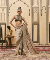Dhoomra Tissue Brocade Metal Saree Set