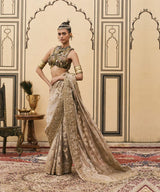 Dhoomra Tissue Brocade Metal Saree Set