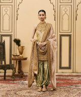 Hariyal Velvet Brocade Farshi Set