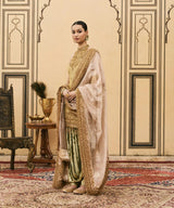 Hariyal Velvet Brocade Farshi Set