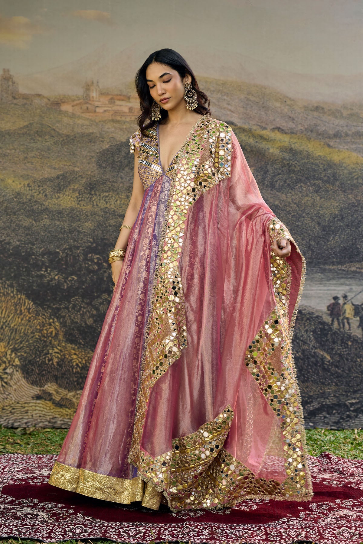 Gulrangi Mirror Anarkali Set