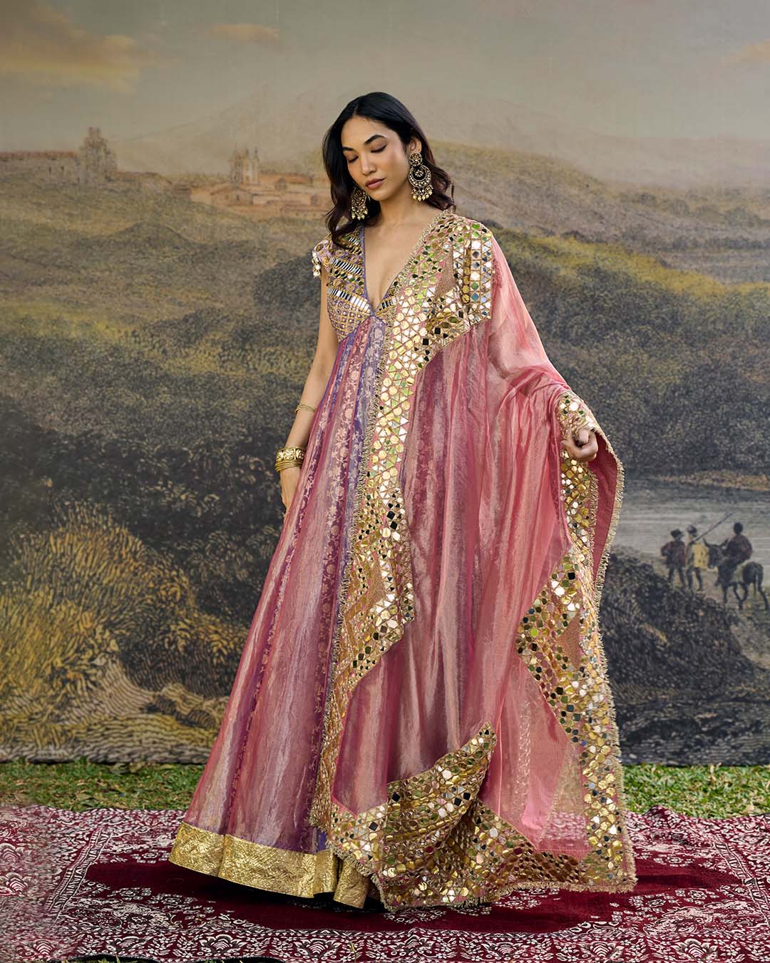 Gulrangi Mirror Anarkali Set