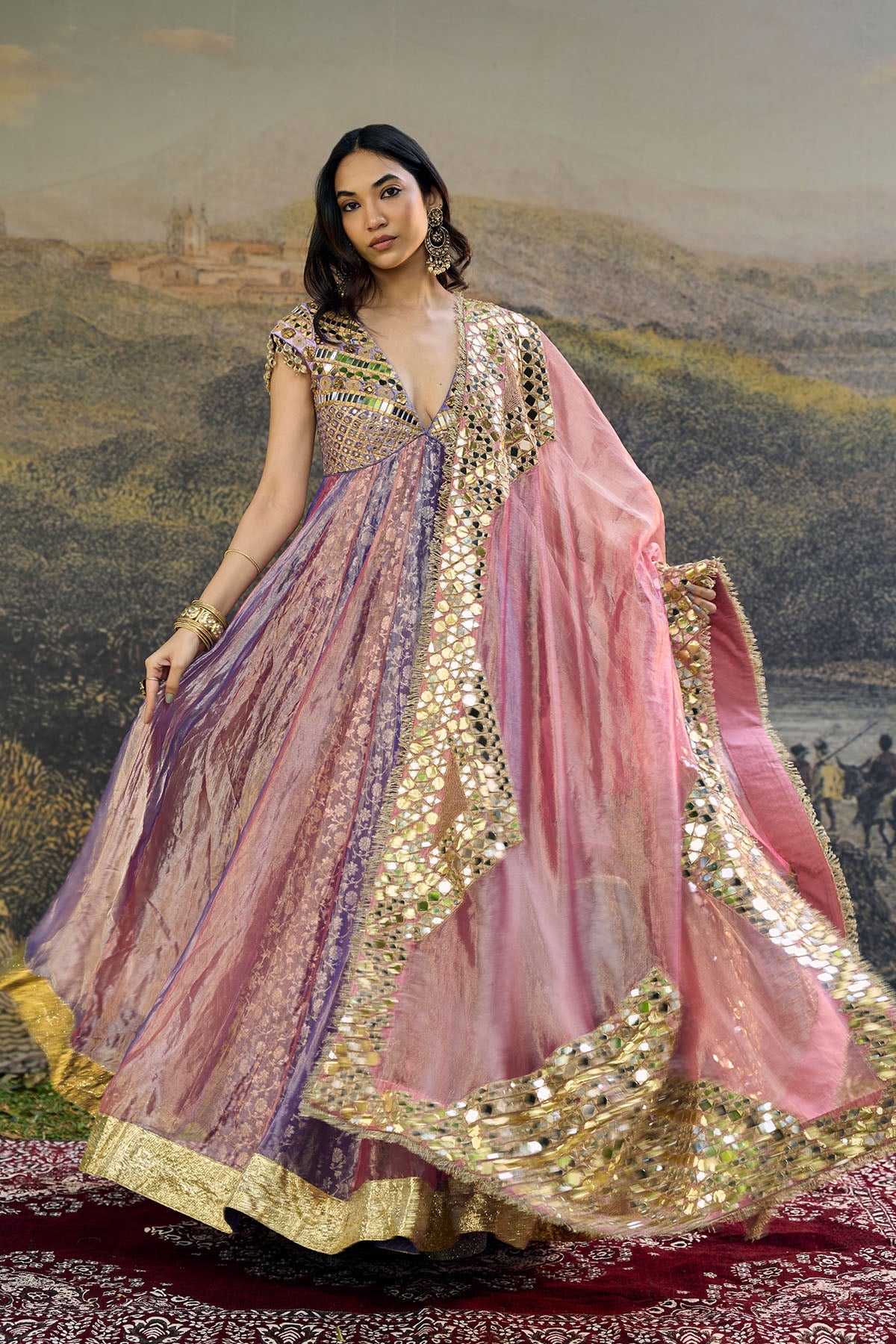 Gulrangi Mirror Anarkali Set