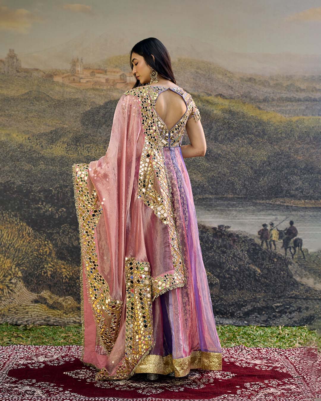 Gulrangi Mirror Anarkali Set