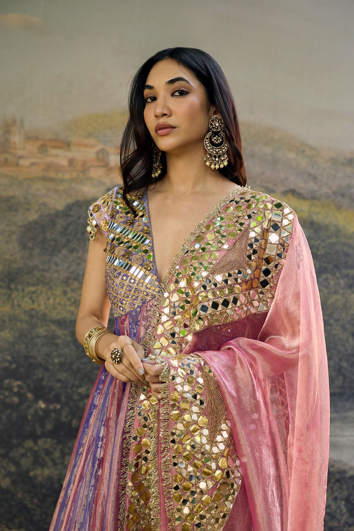 Gulrangi Mirror Anarkali Set
