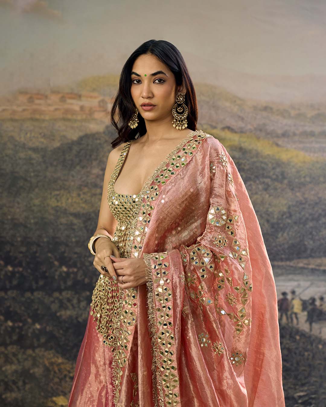 Muskan in Gulbahar Mirror Sharara Set