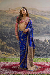 Neelpari Dabka Silk Saree Set
