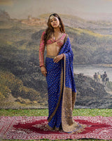 Neelpari Dabka Silk Saree Set