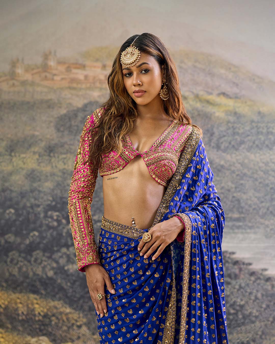 Neelpari Dabka Silk Saree Set
