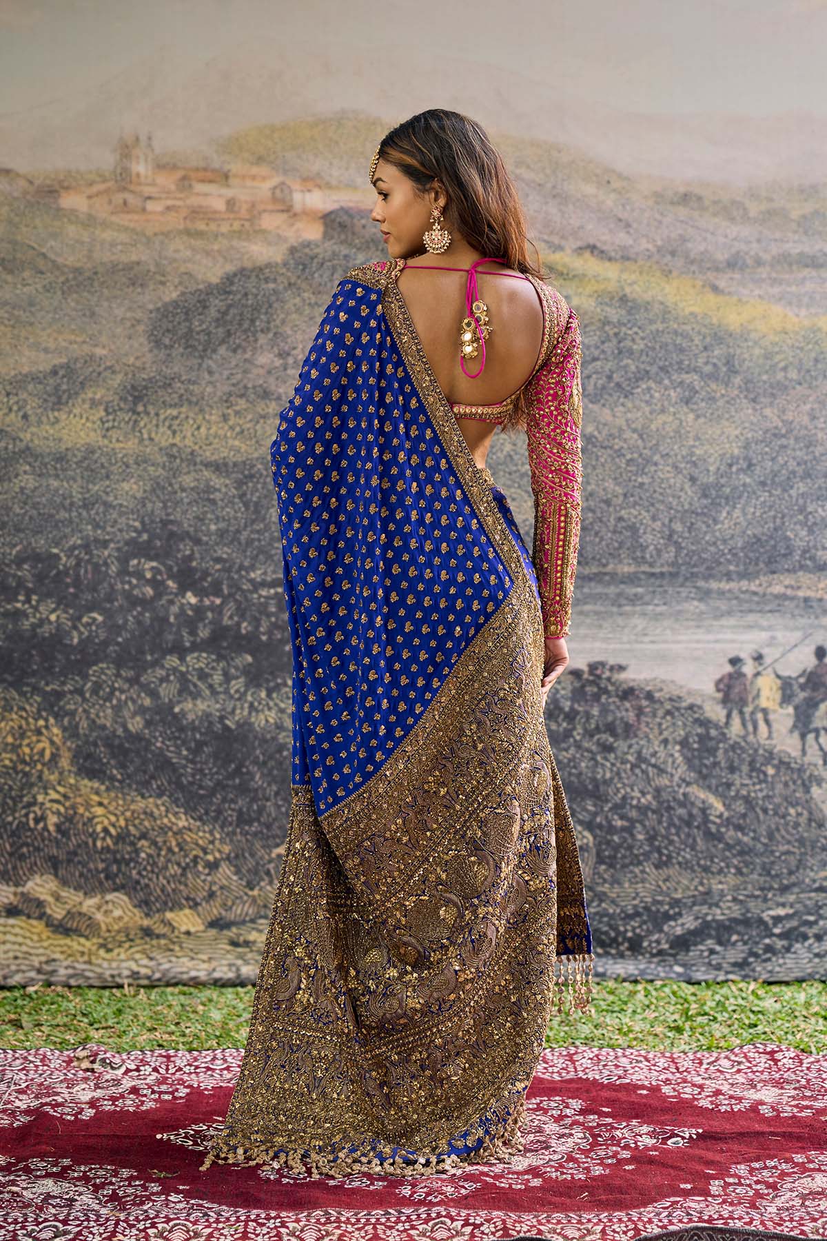 Neelpari Dabka Silk Saree Set