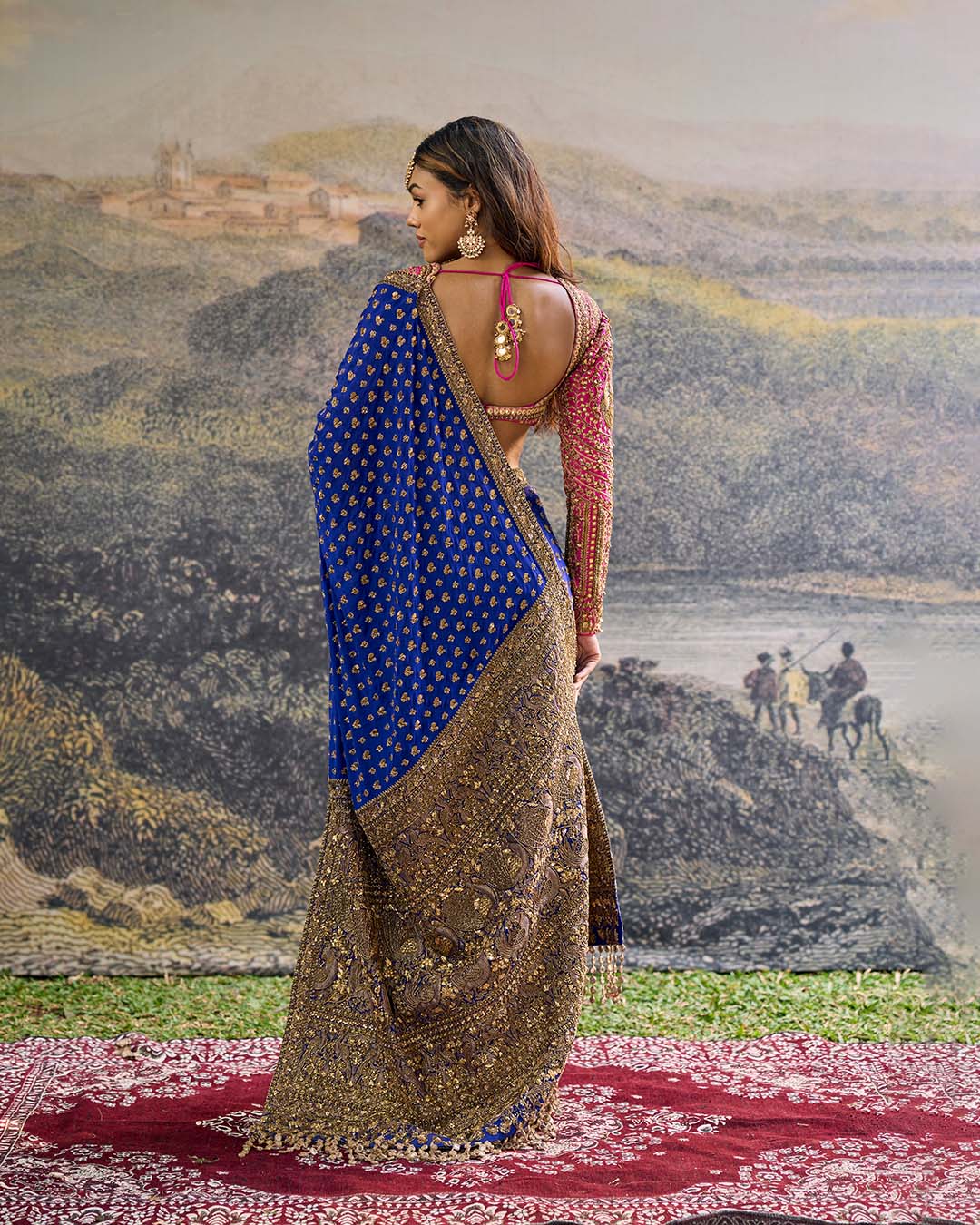 Neelpari Dabka Silk Saree Set