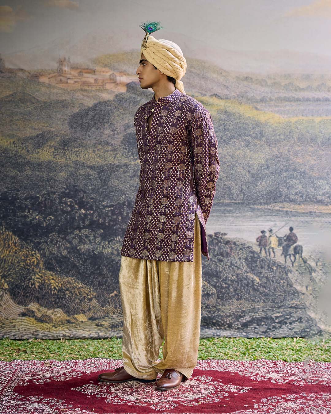 Baijanti Brocade Kurta Set