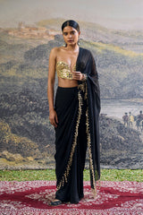 Shyama Mirror Pre-Draped Saree Set