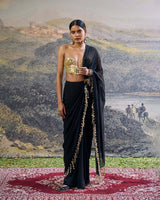 Shyama Mirror Pre-Draped Saree Set