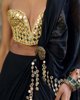Shyama Mirror Pre-Draped Saree Set